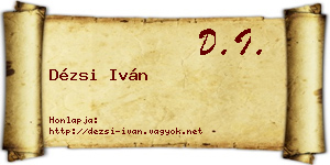 Dézsi Iván névjegykártya